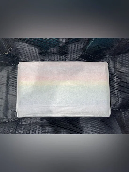 Judith Leiber Couture Champagne/Rainbow Crystal-Embellished Zip Clutch Pouch NWT - Picture 8 of 8